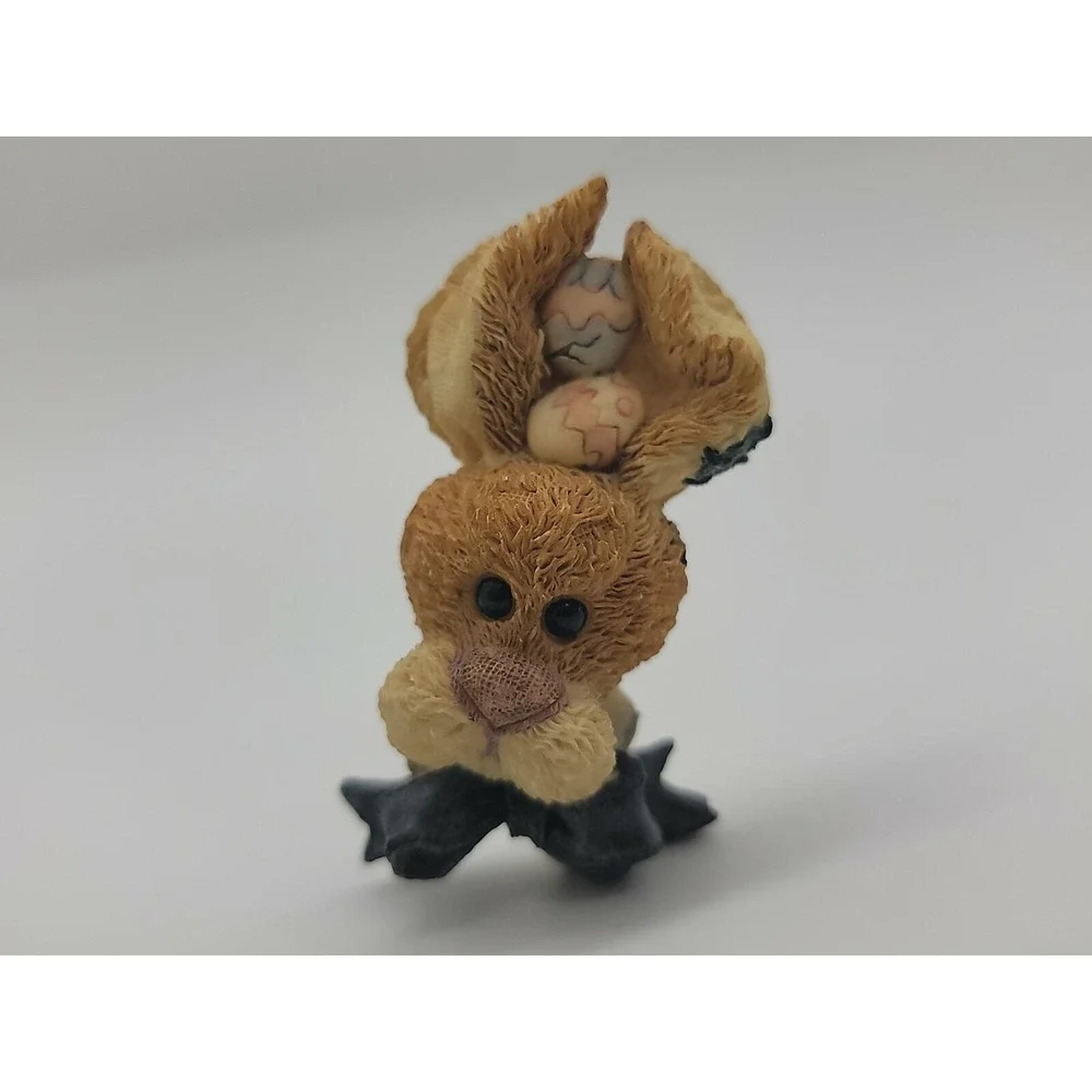 Boyds Bears Too-Loose Folkware Bunny‎ Rabbit w/ Easter Eggs Lapel Pin Brooch